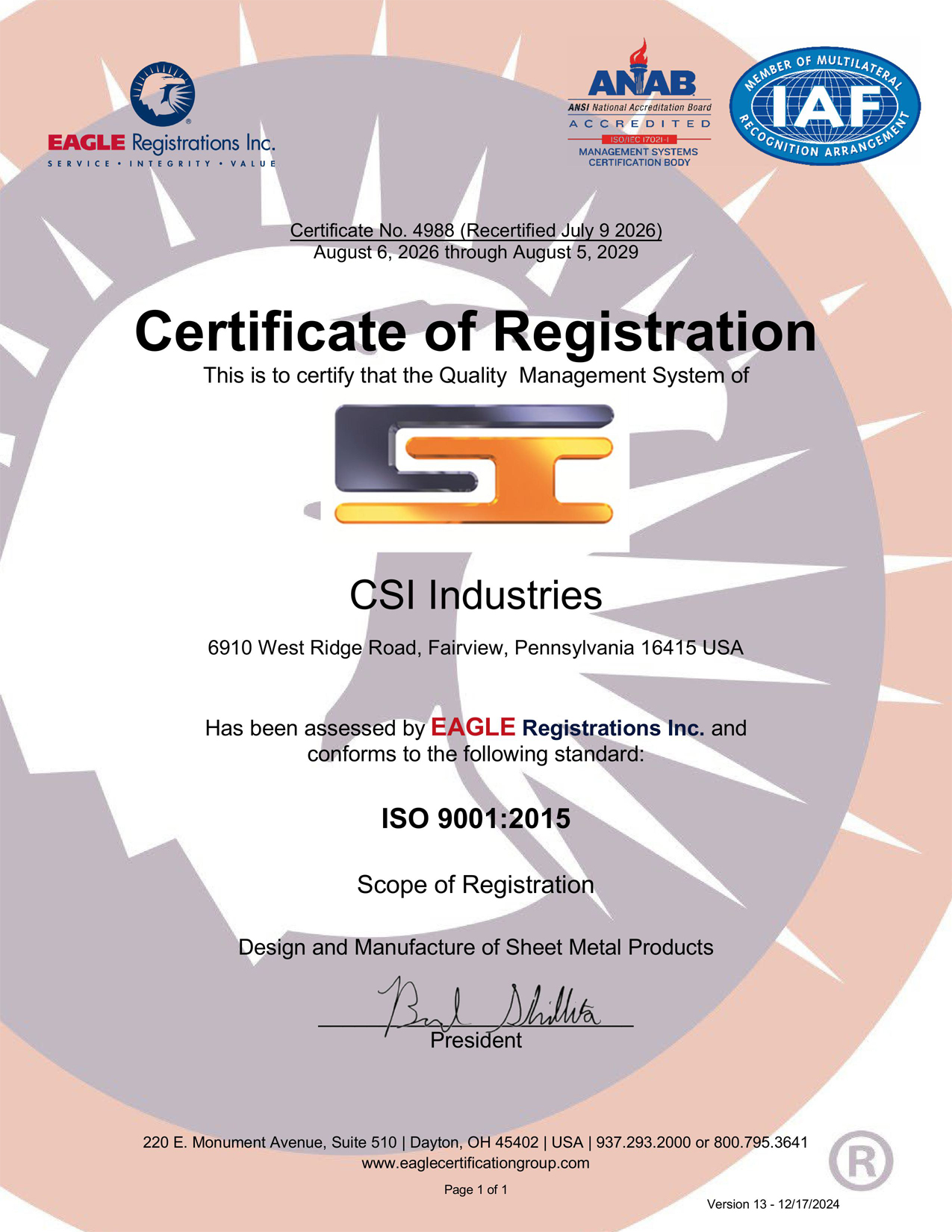 ISO Certificate