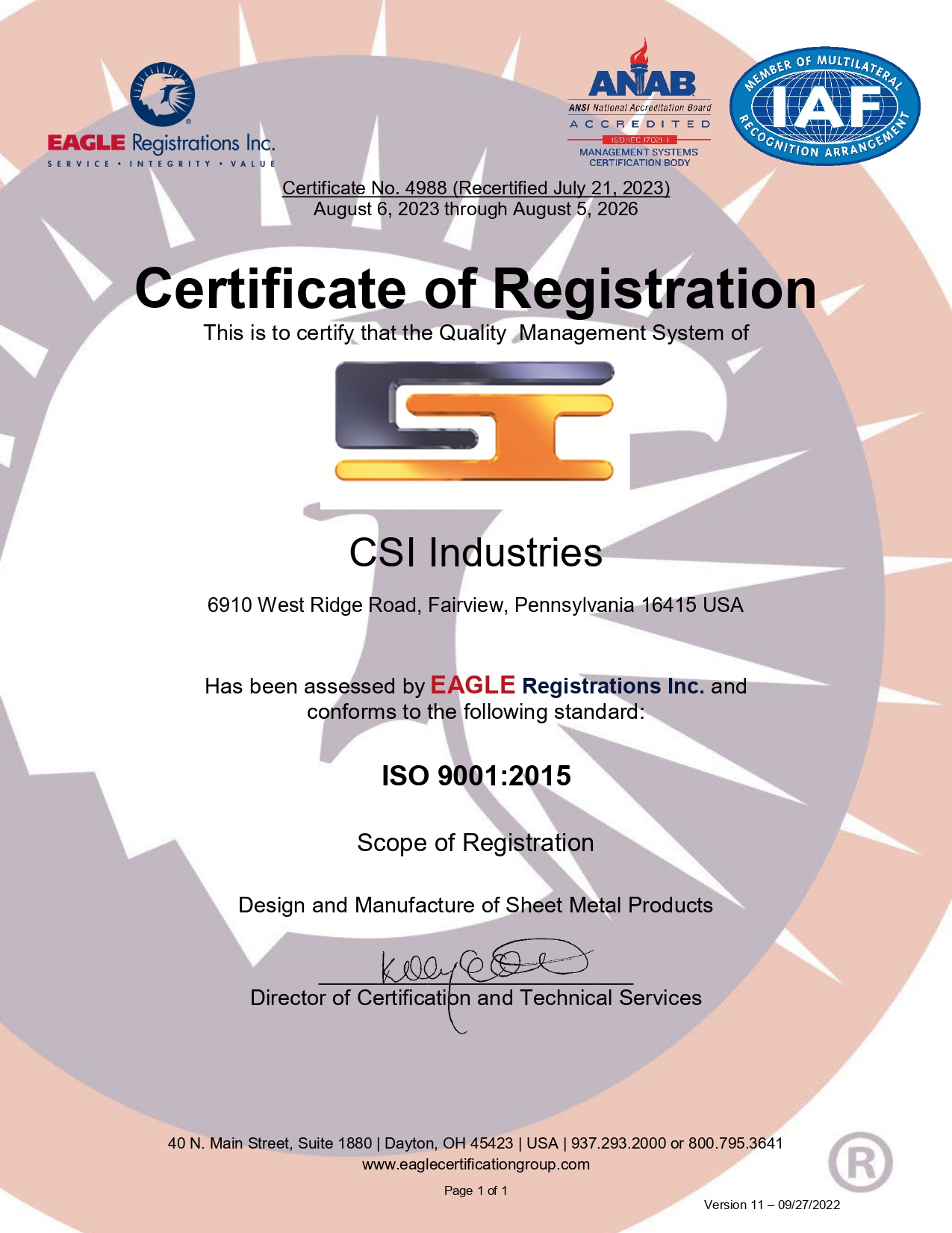 ISO Certificate